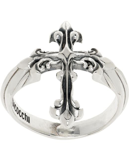 Emanuele Bicocchi Metallic Avelli Cross Ring for men