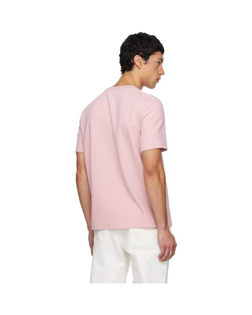 Balmain Pink Embroidered Logo T-Shirt for men