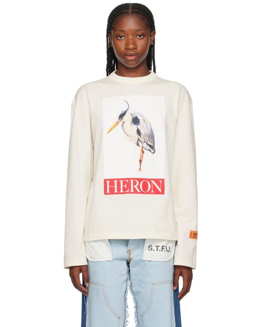 Heron Preston Black Off-white Heron Bird Painted Long Sleeve T-shirt