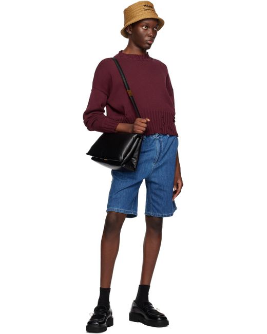 Marni Red Burgundy Cropped Sweater for men