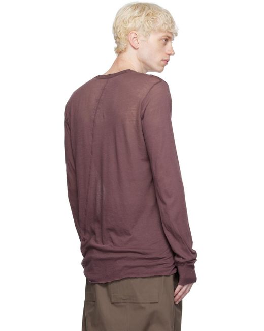 Rick Owens Purple Basic Long Sleeve T-shirt for men