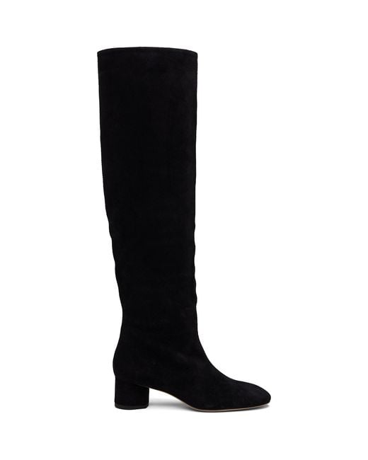 Aeyde Black Willa Suede Over-Knee Boots