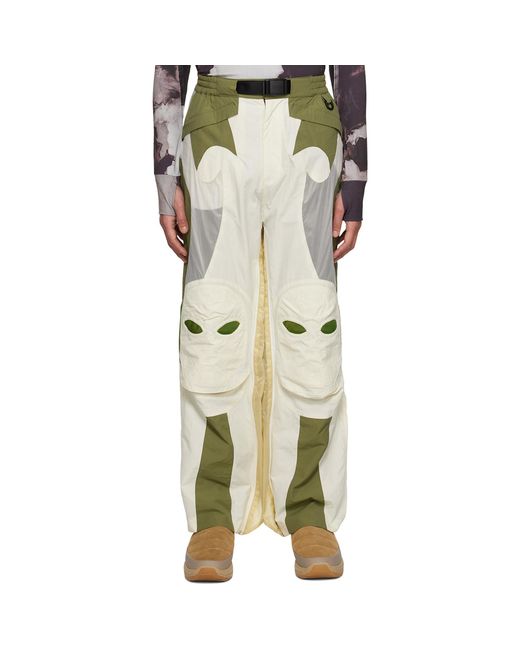 Kusikohc Natural Off- Paneled Trousers for men