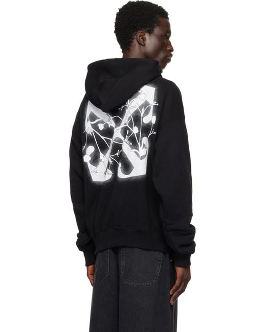メンズ Off-White c/o Virgil Abloh ブラック フラワーアロー Skate フーディ Black