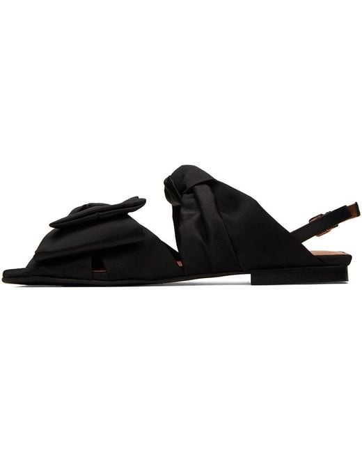 Ganni Black Soft Bow Sandals