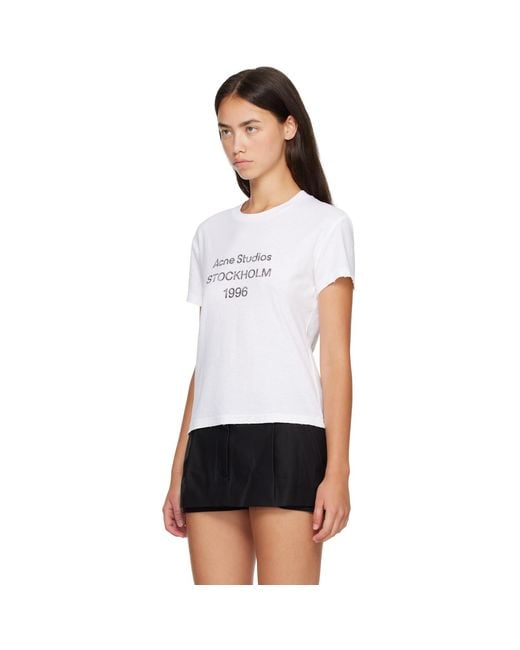 Acne White Logo T-Shirt
