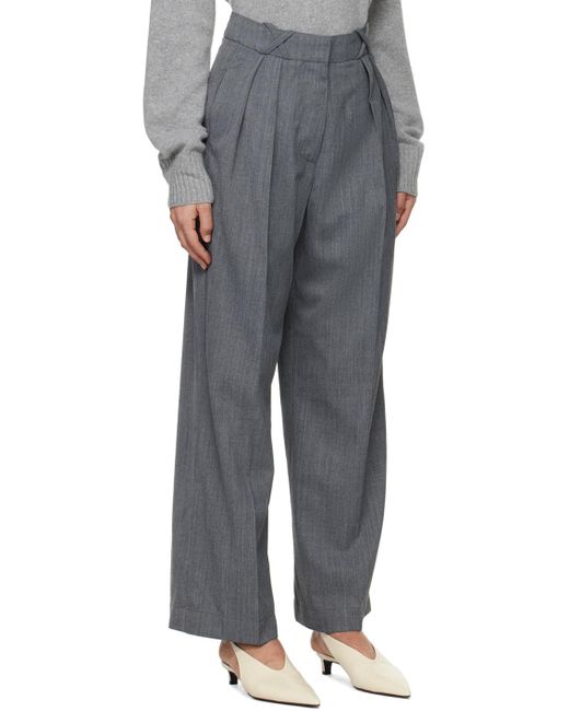 Pantalon ajusté gris Rohe en coloris Black