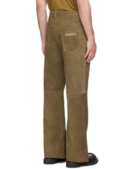 Marni Brown Five-Pocket Leather Pants for men