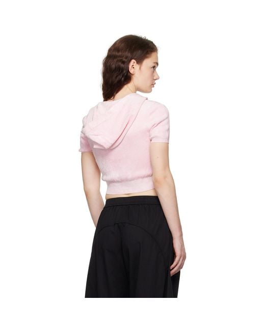 T By Alexander Wang Black Cropped Zip-up Hoodie