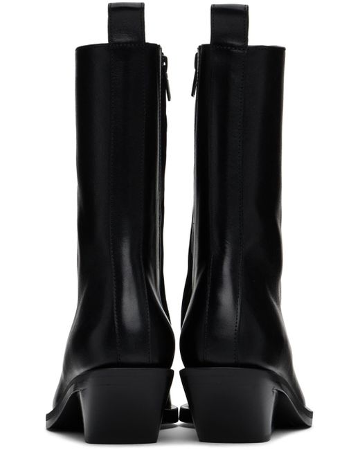 Ann Demeulemeester Pointed Leather Wedge Boots in Black Lyst Canada