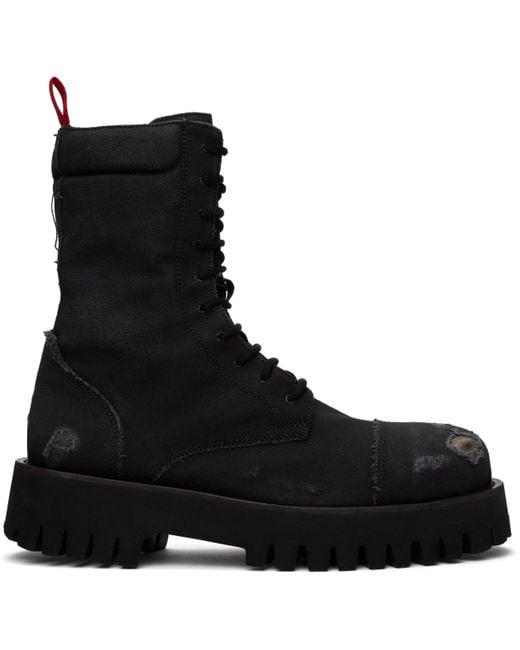 424 Black X Canvas Boots for men