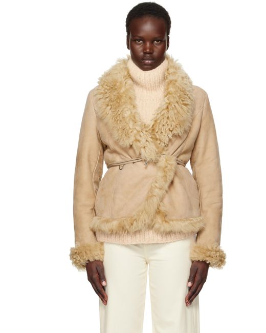 Saks Potts Natural Moss Shearling Jacket