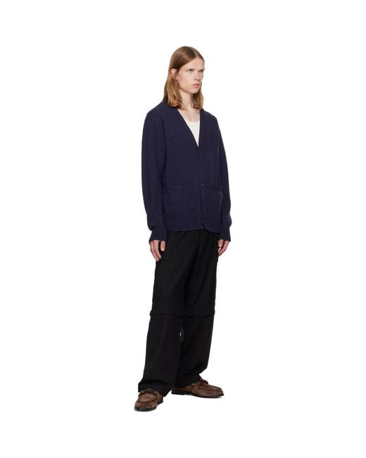 vowels Black Solid Cargo Pants for men