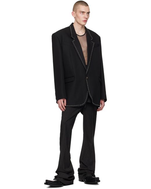 Egonlab Black Studded Blazer for men