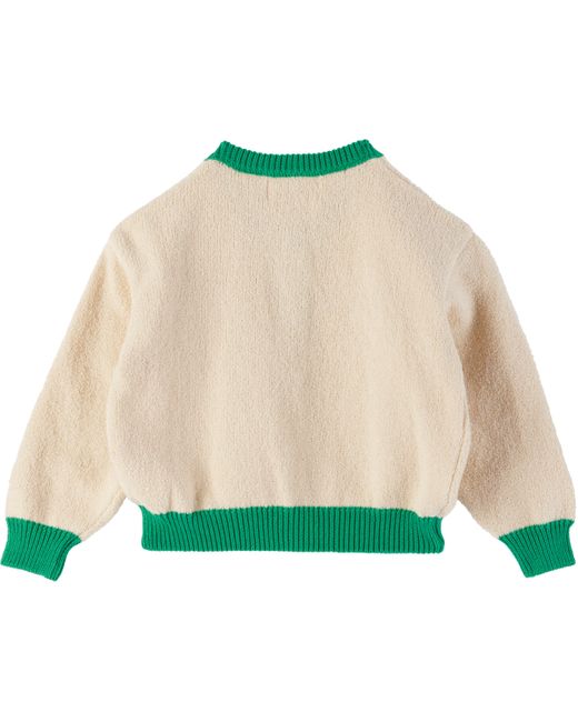 Bobo Choses ベビー｜オフホワイト Lucky Fish カーディガン Green