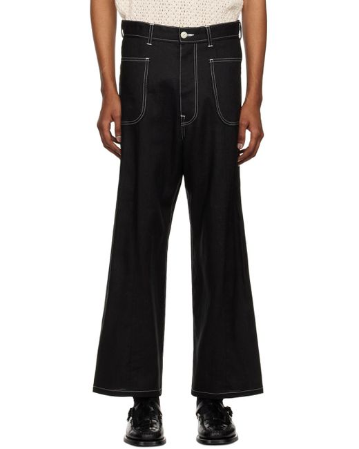 Sasquatchfabrix Black Root Trousers for men