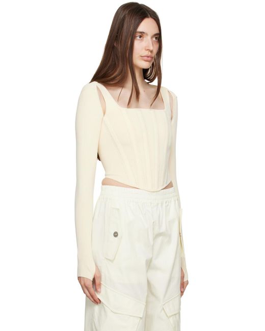 Dion Lee Natural Beige Pointelle Tank Top