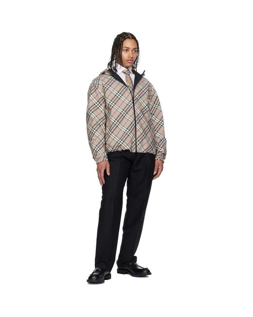 Burberry Black Check Silk Tie for men