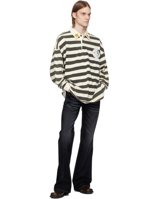 Cout de la Liberte Black Jimmy Stretch Suede Flare Jeans for men