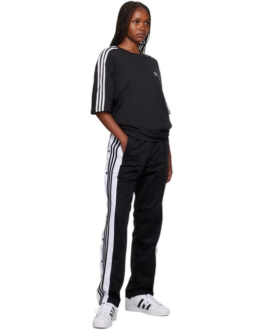 Adidas Originals Black Adidas 3 Stripe Os Tee