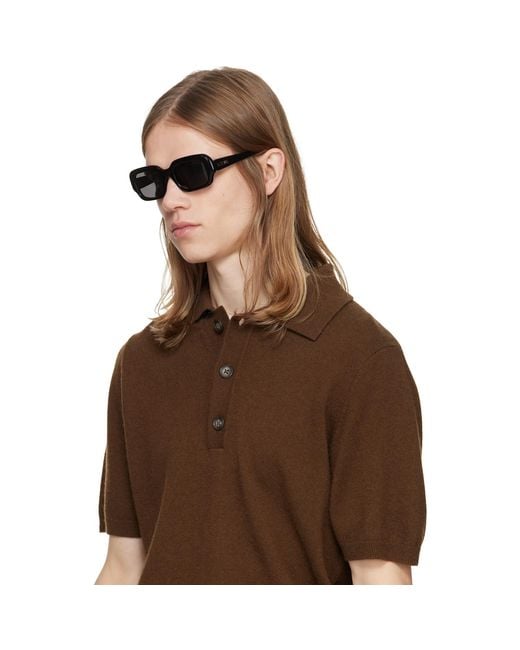 Loewe Black Rectangular Slim Sunglasses for men