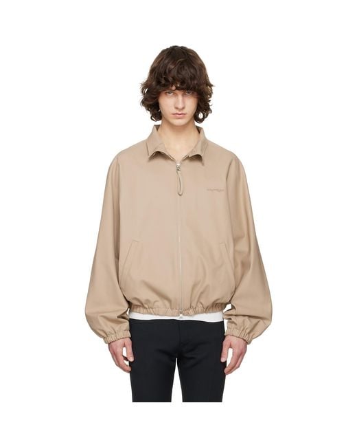 Courreges Natural Cotton Zipped Bomber Jacket for men