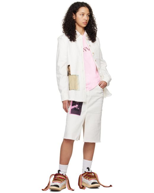 Lanvin Pink Oversized Embroidered Curb T-shirt