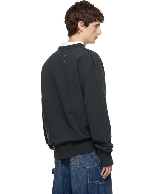 Maison Margiela Blue Half-Zip Sweatshirt for men