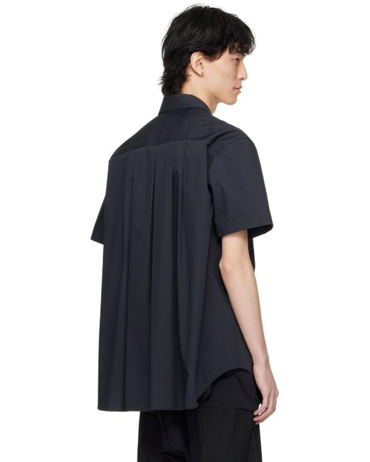 Fumito Ganryu Black Kinetic Bosom Shirt for men