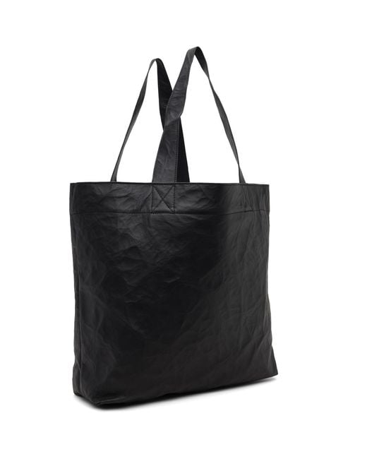 Y-3 Black Leather Tote for men