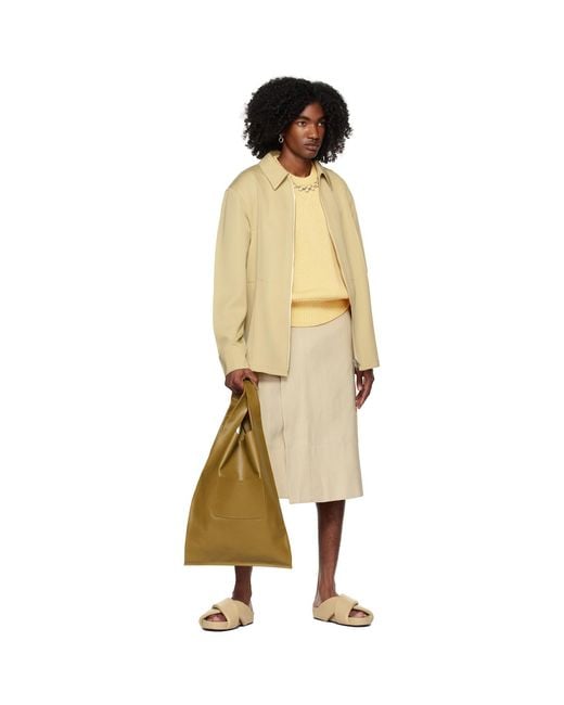 Jil Sander Natural Wrap Design Skirt for men