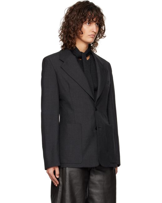 Lemaire グレー フィット シングルジャケット Black