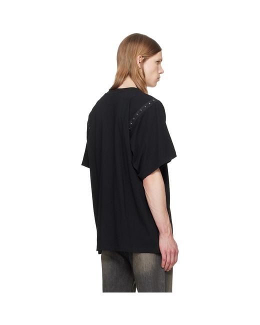 we11done Black Hook & Eye T-Shirt for men
