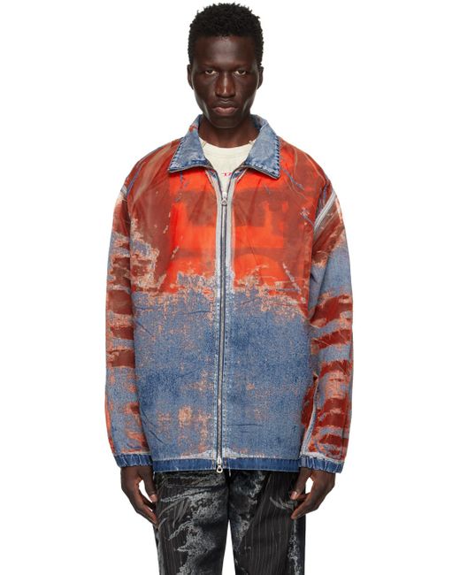 Mens orange jean jacket hot sale