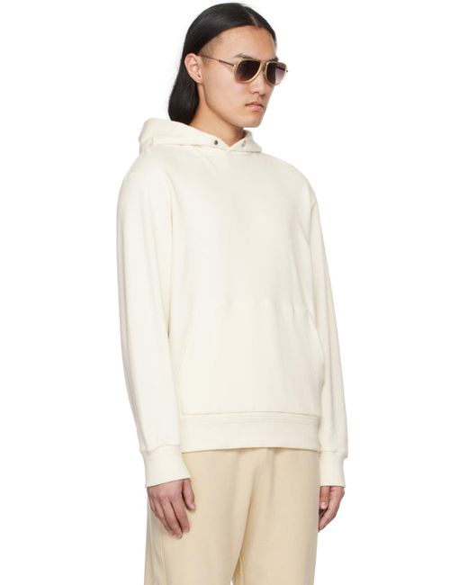 Zegna Natural Off-white Press-stud Hoodie for men