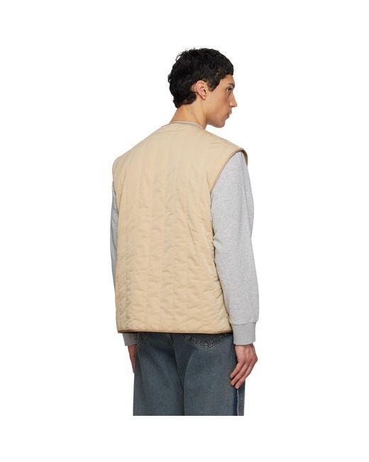 MM6 by Maison Margiela Blue Quilted Reversible Vest for men