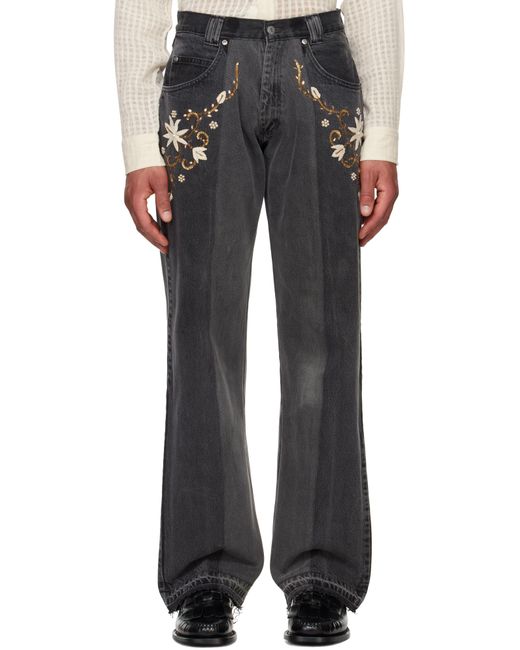 Kartik Research Black Ssense Exclusive Two-Tone Jeans for men