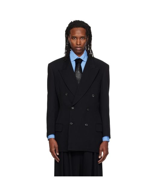 SOSHIOTSUKI Black 80S Classic 6B Shaped Blazer for men