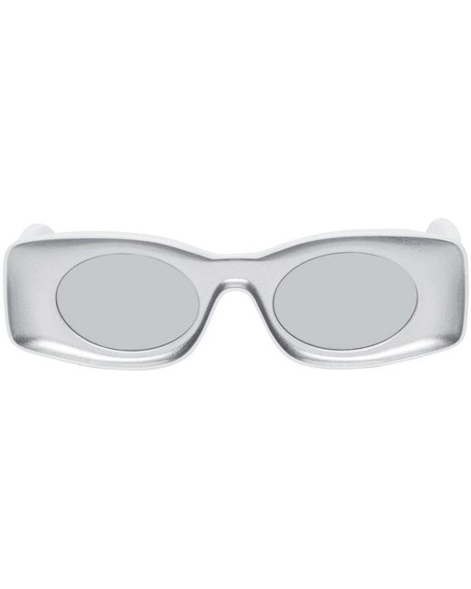 Loewe Silver & White Paula's Ibiza Square Sunglasses
