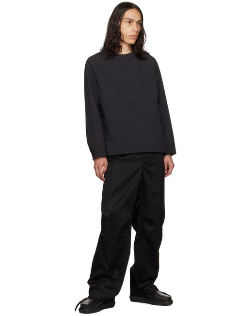 Sacai Black Matte Reversible Sweatshirt for men