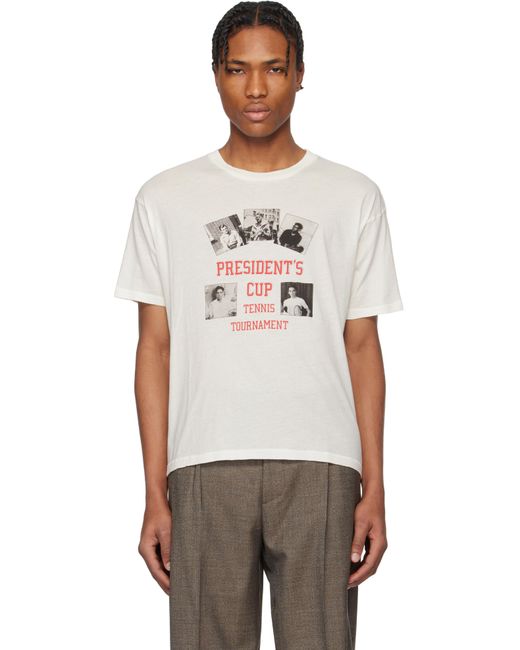 メンズ Bode ホワイト 'President's Cup' Tシャツ Natural