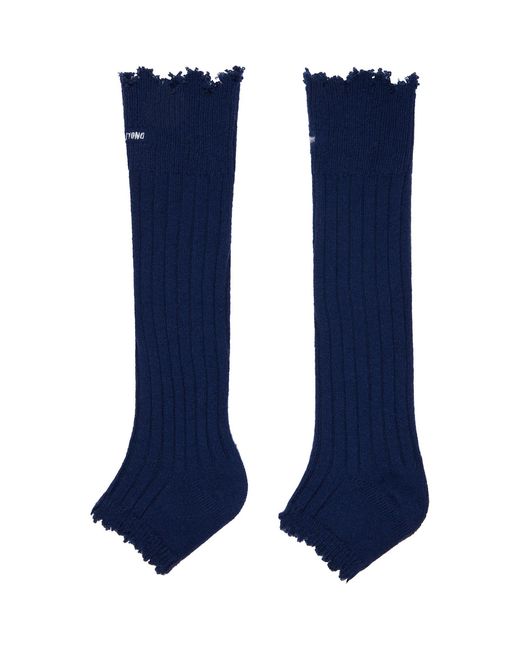 ShuShu/Tong Blue Embroidered Logo Sandal Socks