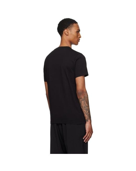 Moncler Black Three-Pack Logo Patch Cotton T-Shirts for men