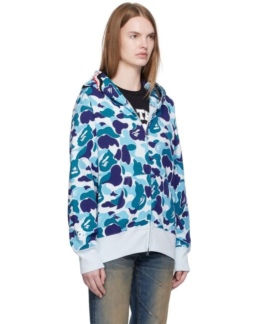 A Bathing Ape Blue Abc Camo Shark Full Zip Hoodie