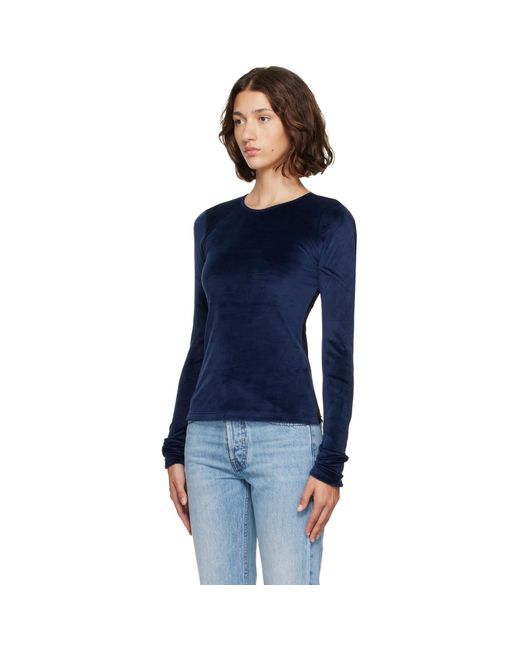 MM6 by Maison Margiela Blue Paneled Long-Sleeve T-Shirt
