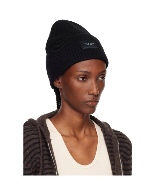 Rag & Bone Black Blake Wool Beanie