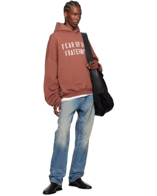 Fear Of God Red Burgundy Heavyweight Hoodie for men