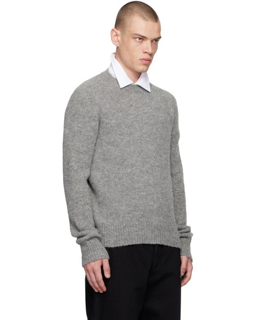 Dries Van Noten Gray Alpaca Sweater for men