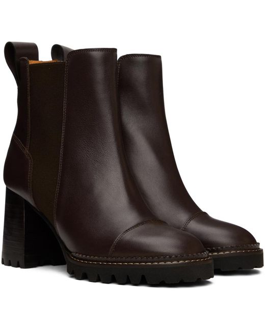 See By Chloé Black Brown Mallory Chelsea Boots