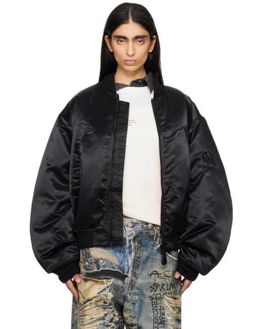 Acne Black Logogram Bomber Jacket